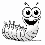 Cartoon Style Inchworm Coloring Pages 1