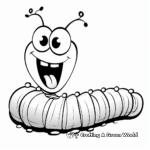 Cartoon Style Inchworm Coloring Pages 2