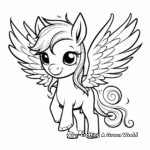 Cartoon-Themed Winged Unicorn Coloring Pages 4