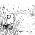 Cattail Marsh Grass Landscape Coloring Pages 1