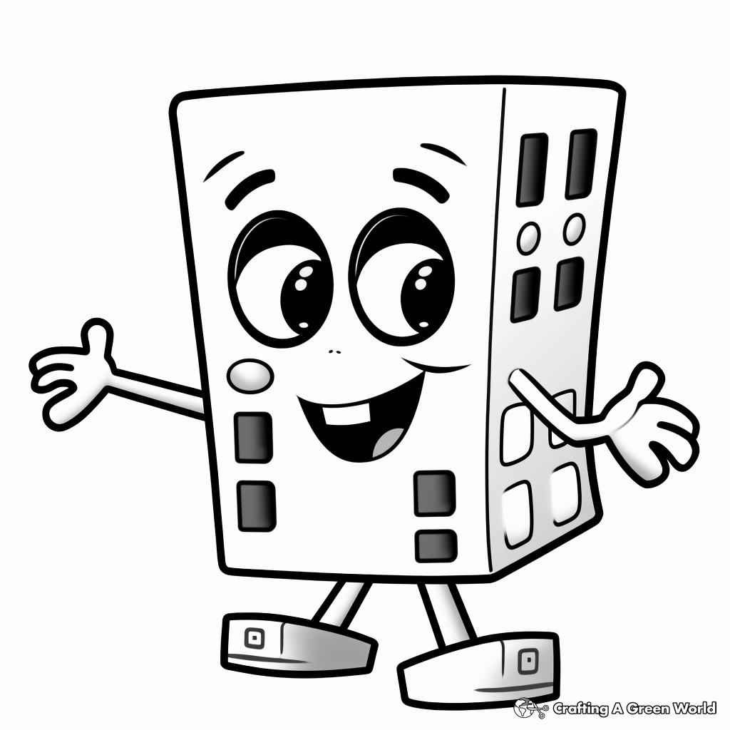 Celebrate with Numberblock Eight Coloring Pages 4