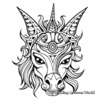 Celestial Unicorn Head Coloring Pages 1