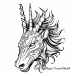 Celestial Unicorn Head Coloring Pages 3