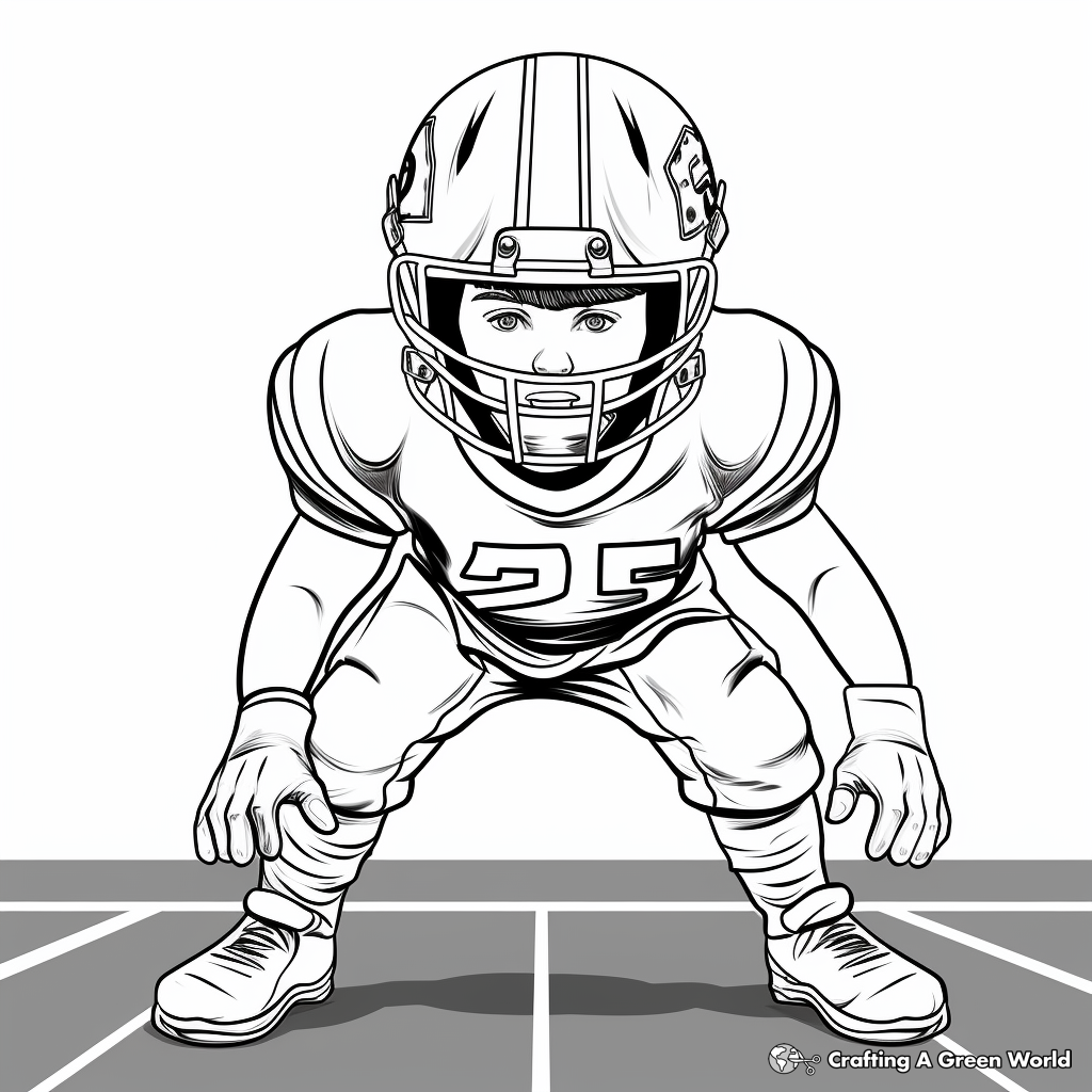 Challenging Super Bowl Player Poses Coloring Pages 1
