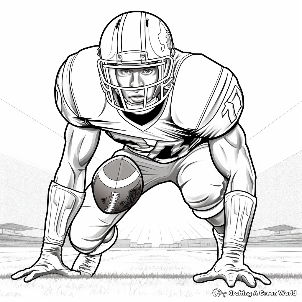 Challenging Super Bowl Player Poses Coloring Pages 3