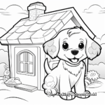 Charming Cottage Style Dog House Coloring Pages 1