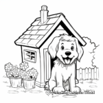 Charming Cottage Style Dog House Coloring Pages 2