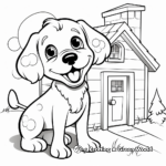 Charming Cottage Style Dog House Coloring Pages 3