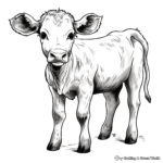 Charming Farm Cow Coloring Pages 3