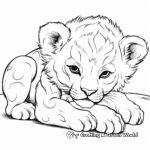 Charming Sleeping Lion Cub Coloring Pages 2