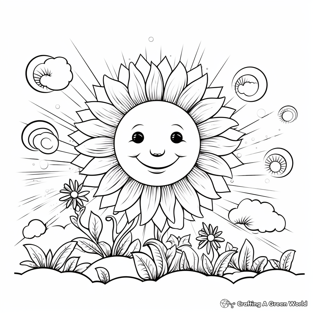 Charming Sunshine Positivity Coloring Pages 4