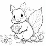 Cheeky Squirrel with Acorns Coloring Pages 2