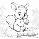 Cheeky Squirrel with Acorns Coloring Pages 3