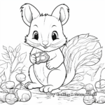 Cheeky Squirrel with Acorns Coloring Pages 4