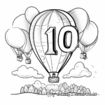 Cheerful Balloon Number 10 Coloring Pages 4