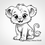 Cheerful Cartoon Lion Cub Coloring Pages 1