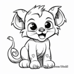 Cheerful Cartoon Lion Cub Coloring Pages 2