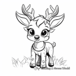 Cheerful Christmas Reindeer Coloring Pages 1