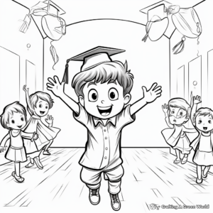 Cheerful Class Graduation Coloring Pages 3