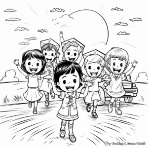 Cheerful Class Graduation Coloring Pages 4