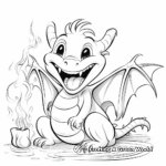 Cheerful Dragon Breathing Fire Coloring Pages 2