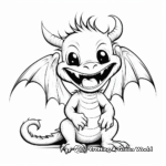 Cheerful Dragon Breathing Fire Coloring Pages 3