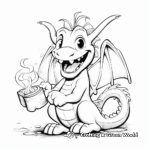 Cheerful Dragon Breathing Fire Coloring Pages 4