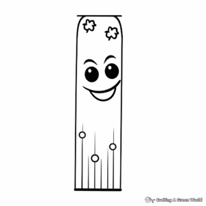 Cheerful Emoji Bookmark Coloring Pages 1