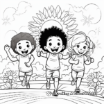 Cheerful Rainbow Positivity Coloring Pages 1