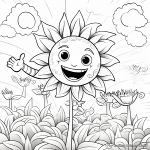 Cheerful Rainbow Positivity Coloring Pages 2