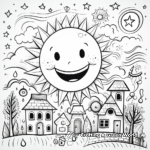 Cheerful Rainbow Positivity Coloring Pages 3