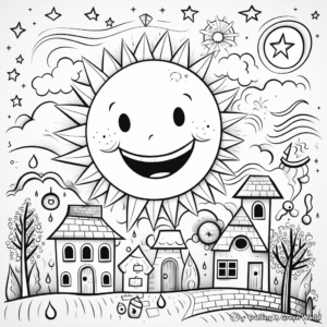 Cheerful Rainbow Positivity Coloring Pages 3