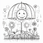 Cheerful Rainy Day Hello Spring Coloring Pages 1