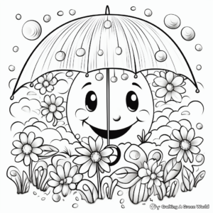 Cheerful Rainy Day Hello Spring Coloring Pages 4
