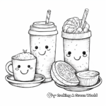 Cheerful Starbucks Breakfast Rolls Coloring Pages 2