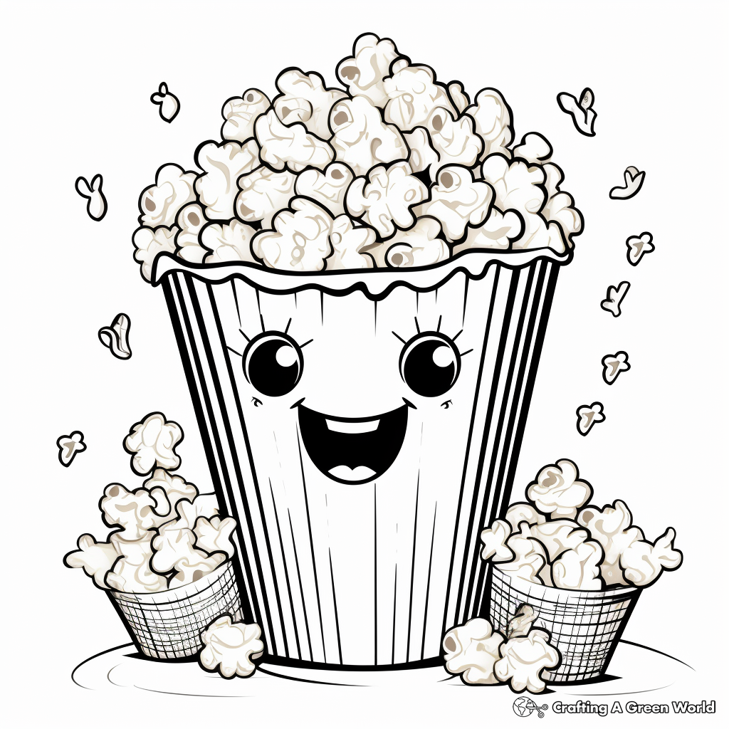 Cheese Popcorn Bucket Coloring Pages 1