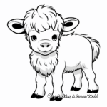 Children's Simple Baby Bison Coloring Pages 1