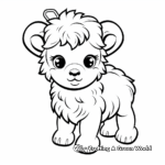 Children's Simple Baby Bison Coloring Pages 2
