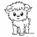 Children's Simple Baby Bison Coloring Pages 4