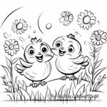 Chirping Birds in Spring Coloring Pages 1