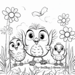 Chirping Birds in Spring Coloring Pages 2