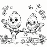 Chirping Birds in Spring Coloring Pages 4