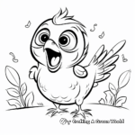 Chirpy Bird Singing Coloring Page 1