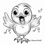 Chirpy Bird Singing Coloring Page 2