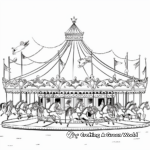 Circus Carousel Coloring Pages: Horses and Carriages 3