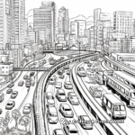 City During Rush Hour: Traffic-Scene Coloring Pages 2