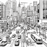 City During Rush Hour: Traffic-Scene Coloring Pages 3