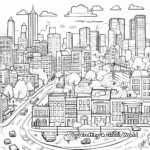 City in Different Seasons Coloring Pages 1