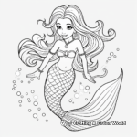Classic Ariel Inspired Mermaid Coloring Pages 4