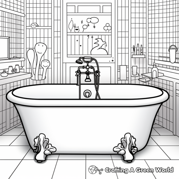 Classic Bathtub Coloring Pages 1